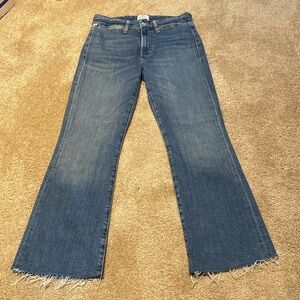 CoH Citizens of Humanity Isola Mid Rise Cropped Boot Raw Hem Jeans Blue Sz 26